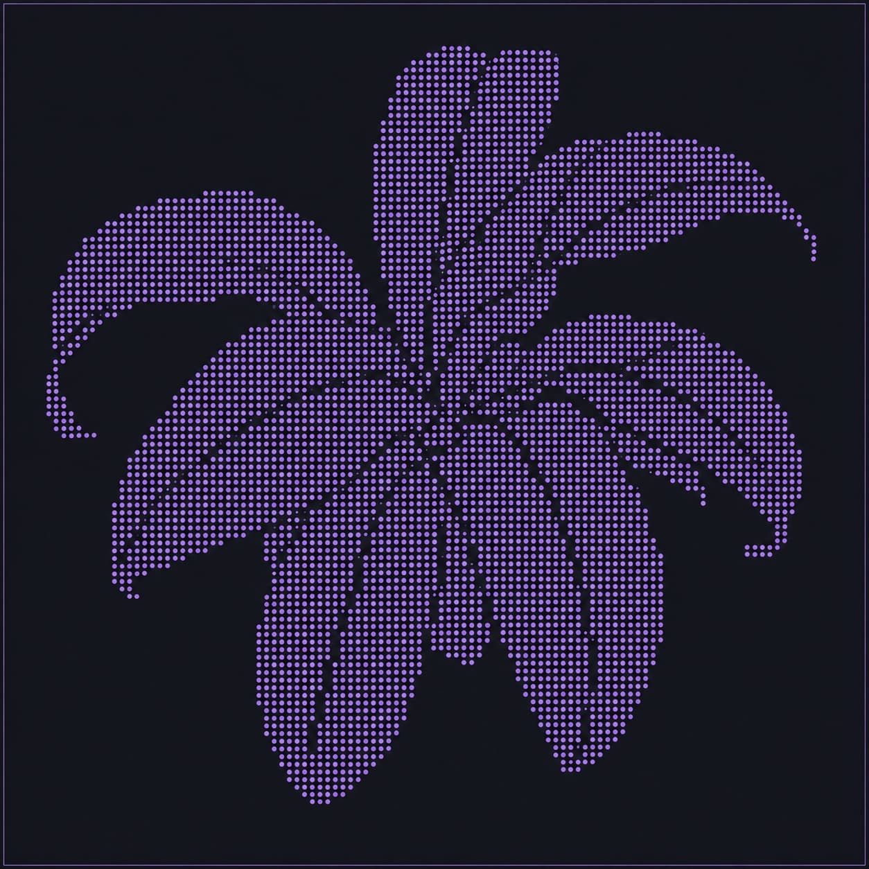 Generated output: an editable perforation pattern derived from the plant leaves.
